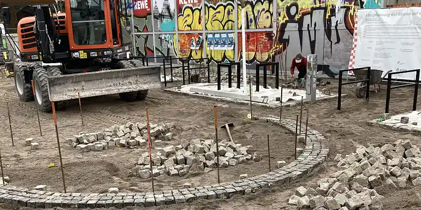 Bauarbeiten auf dem Delmemarkt