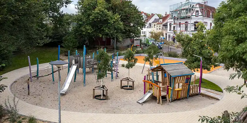 Spielplatz Adelenstraße aus der Vogelperspektive 